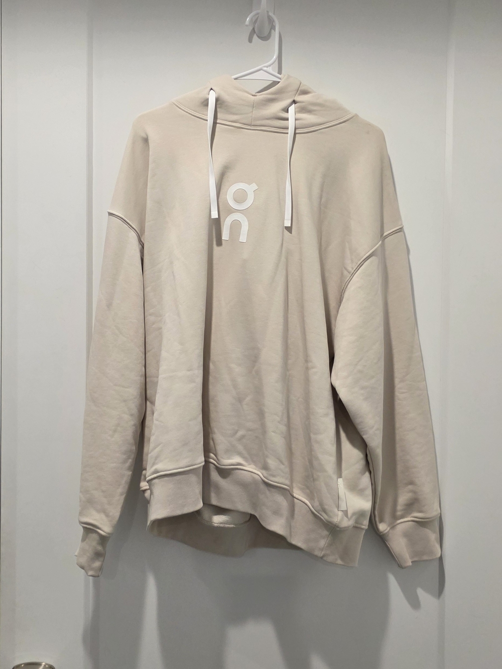 Club Hoodie Cream Pullover Hoodie with Subtle Logo
